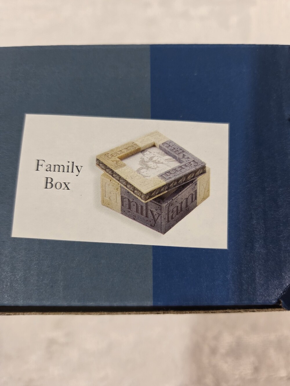 Demdaco Blue and Beige Heartstone Family Box